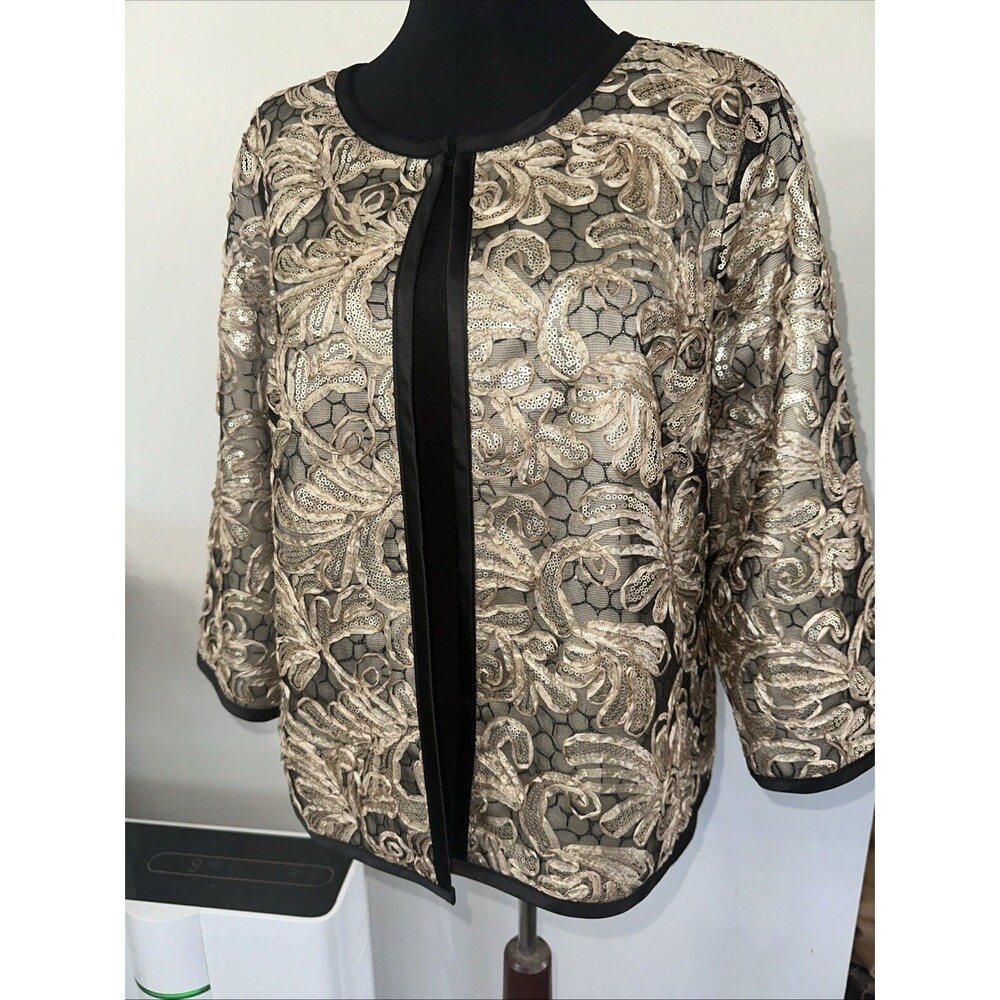 Bob Mackie Wearable Art Sequin Floral Jacket